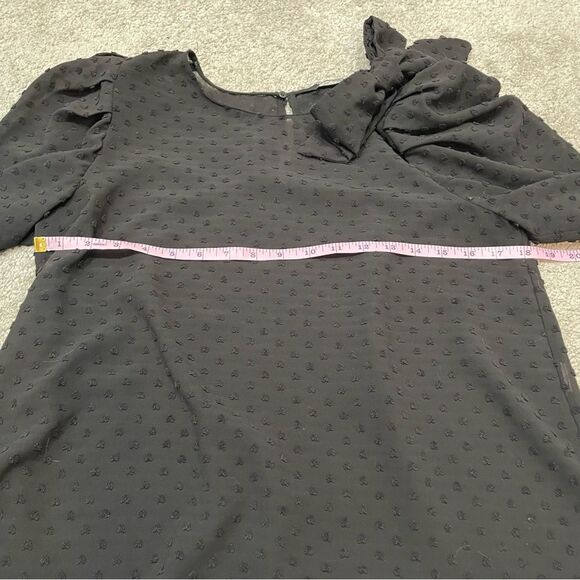 Zara Sheer Heart Polk Dot Shoulder Bow Blouse Size M - Picture 12 of 13